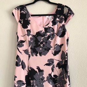 LONDON TIMES FLORAL KNEE LENGTH DRESS PINK